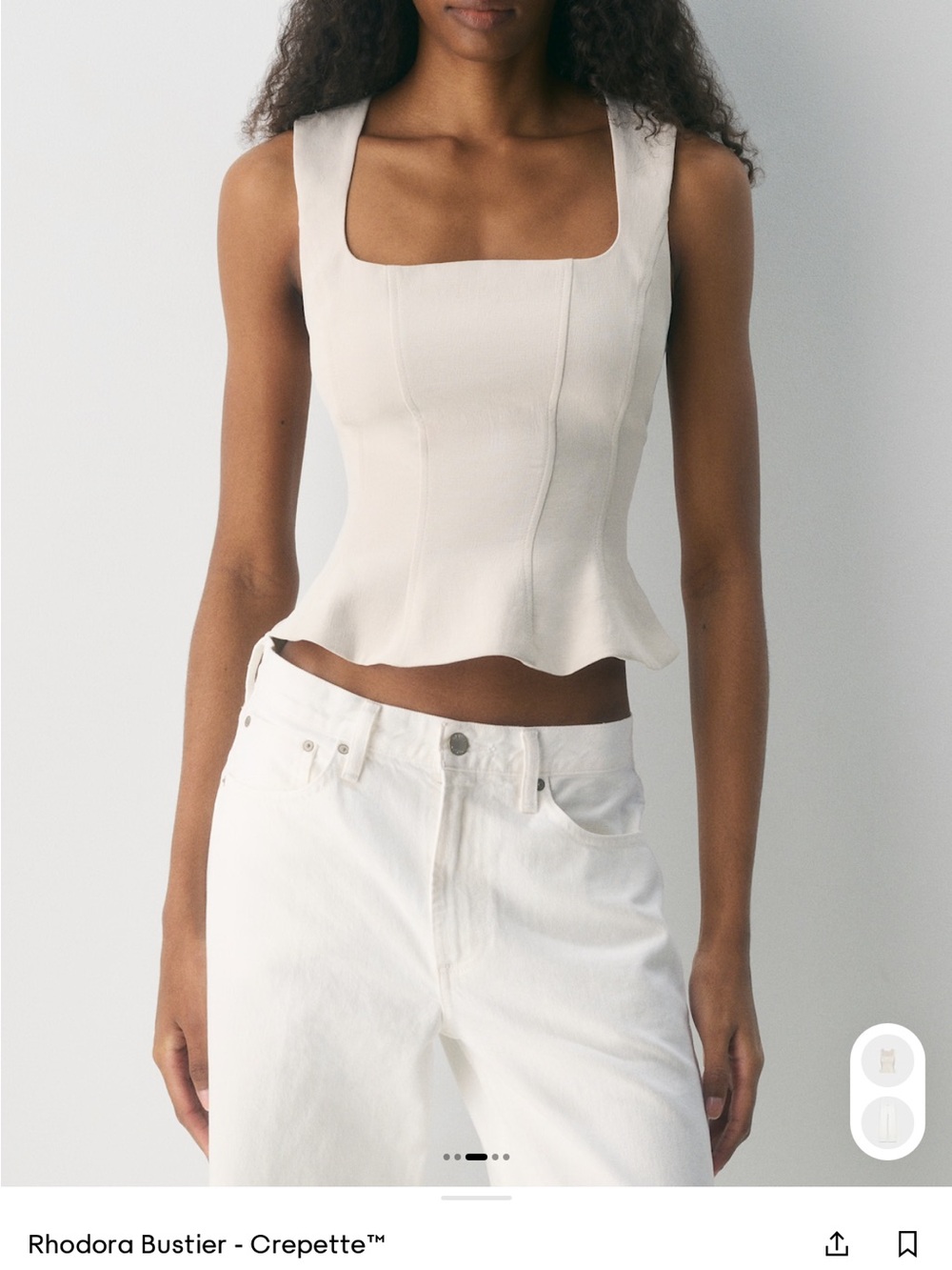 Aritzia Cream Square-Neck Bustier Top